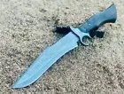 Bowie Knife Custom Made Hand Forged Damascus Steel Finger Guard Bowie
