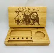 Bob marley laser engraved magnet back flip style rolling tray Christmas gift