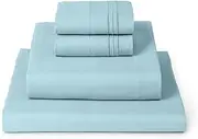 Mellanni Twin XL Sheet Set - 4-Piece Iconic Collection Bedding, (Including 2 Pillowcases), 16-Inch Deep Pocket, Easy Care, Extra Soft, Cooling Sheets, Brushed Microfiber - Aqua