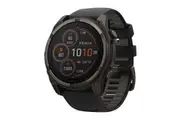 Garmin Fenix 8 Solar Sapphire Smart Sports Watch (Carbon Grey Titanium with Black and Pebble Grey Band, 51mm)