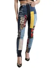 Dolce & Gabbana Patchwork Jeans MultiPattern Style Women Multicolor Pants