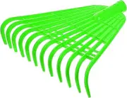uxcell Garden Rake Replacement Head 12 Tines Plastic Rake Head for Garden Preparation Leaf Debris Cleanup Soil Aeration Educational Tool, Green