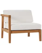 Modway Bayport Outdoor Patio Teak Wood Left-Arm Chair