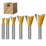 6PCS Dovetail Router Bit Set 1/4'' Shank Wood Milling Cutter Making Box Drawer