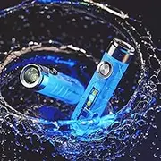 RovyVon Aurora A7 LED Keychain Flashlight, 550 Lumens, Cree Rechargeable Mini Torch, Fluorescent Blue,Super Bright EDC Light (Blue)