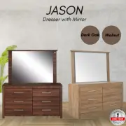 Priceworth Jason Dresser with Mirror MDF and particleboard Timber Modern