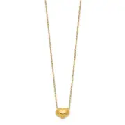 14k Yellow Gold Childrens Madi K Small Hollow Heart Charm w/ Chain 16" Necklace
