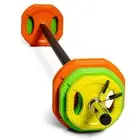 20kg Rubber Coated Standard Pump Barbell Set with Colored Plates for Home Gym
