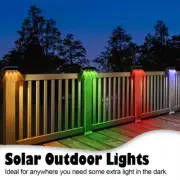 Solar Fence Lights Outdoor Waterproof RGB Washer Wall Mounted LED Black Shell