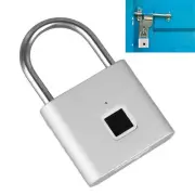 Silver Fingerprint Padlock Keyless Waterproof Biometric Electronic Lock USB Rech