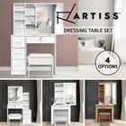Artiss Dressing Table Mirror Stool Jewellery Makeup Storage Cabinet Organizer