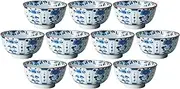 Set of 10, Indigo Dyeing Workshop Lightweight Kissho 5.0 Rice Bowl (6.4 x 3.4 inches (16.2 x 8.6 cm) [Rice Bowl]
