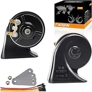 FARBIN Car Horn 12v Loud Waterproof Double Horn Super Loud Train Horns Car Electric Snail Horn Air Horns Truck Horn Replacement Kit Universal for Car Motorcycle Truck Boat (black, Boutique Snail Horn)
