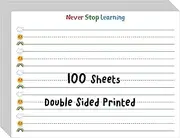100 Sheets Ruled Writing Paper, Double-Sided Printing Skip-A-Line Ruled Writing Paper with Dotted Lines Handwriting Practice Paper 1” line spacing for Kindergarten Toddlers Kids (11” x 8.3”)