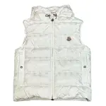 【MONCLER】男款 VANOISE 品牌LOGO 連帽羽絨背心-白色(2號USA-M、4號USA-XL)