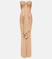 [Christopher Esber] Christopher Esber Bezel Quartz sash maxi dress AU 14 neutrals