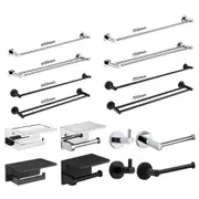 Toilet Roll Holder Towel Rail Racks Robe Hooks Bathroom Accessories Set