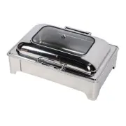 YA Electric Buffet Server With Visible Lid 9L 400W Stainless Steel Rectangular A