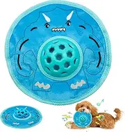 Squeaky Frisbee Dog Toy, Interactive Puzzle Dog Toys with Slow Eating Device Cartoon Durable Fetch Toy Training Chew Toy for Indoor & Outdoor Training Habit cultivation Consume Energy (Blue Giant)