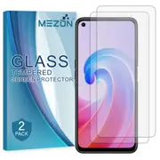 [2 Pack] OPPO A96 Tempered Glass 9H HD Crystal Clear Premium Screen Protector by MEZON – Case Friendly, Shock Absorption (OPPO A96, 9H)