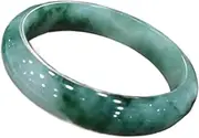 [Generic] Jadeite Bracelet Ladies Jadeite Ice Floating Flower Jadeite Bracelet (Color : A, Size : 60-62mm)