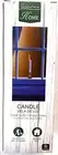 CELEBRATIONS HOME CANDLE WITH CLEAR BULB AND BRASS BASE ON AT DUSK OFF AT DAWN