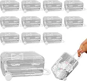 12PCS Mini Suitcase Boxes Clear Plastic Mini Suitcase Party Favor Box with Retractable Wheel for Wedding Birthday Party Decoration, Favor Box, Luggage