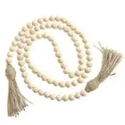 Wooden Bead Tassel Decoration Rustic Beads Garland Decorative Farmhouse