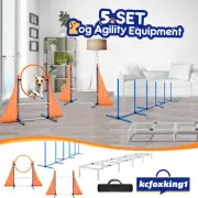 5 Set Dog Agility Training Equipment Pet Obstacle Course Exercise Kit Ladder
