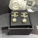 [二手] Chanel 針式耳環 雙C 珍珠造型墜飾 經典款