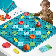 burgkidz Logical Road Builder Board Games for Children 4 5 6 7 8 Years Boys 56 x 56 cm Large Game Board Labyrinth Puzzle Logic Game with Withdrawal Digger Gifts Children's Toy for Age 4-8