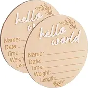 BESPORTBLE Nursery Birth Announcement Sign Commemorative Milestone Wooden Announcement Plaque Newborn Milestone Cards Set