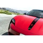 Full Stripe Hood and Rear Custom Decals Set: Porsche Taycan 2019-2025