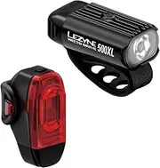 Lezyne Hecto Drive 500XL and Rear Bicycle Light Set, Front and Rear Pair, White/Red LED, Road, Mountain, Gravel Bike, USB Rechargeable