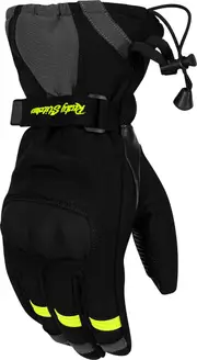 Rusty Stitches Olly, gloves , color: Black/Grey/Neon-Yellow , size: 3XL