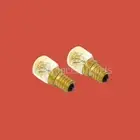 2 x OVEN LAMP 15W SES 240V EDISON SCREW E14 300°C GLOBE 0413001020