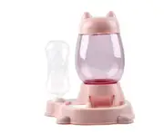 2 in 1 Automatic Cat Feeder Pet Drinking Bowl Food Water Dispenser Large Capacity Cats Dogs Feeding Bowls Auito Feeder Device - Pink