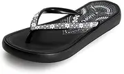 [JOMIX] Women's Flip Flops - Summer Non-Slip Toe Separator Bohemian Sandals Soft Flip Flops Lightweight Bath Slippers Beach Pool Shoes