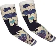 [FHEDVBN] Bat Print Arm Sleeves Compression Arm Covers for Men Women Outdoor Sun Sleeves Cooling Sports Sleeve, Black