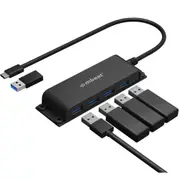 mbeat Mountable 4 Port USB-C Hub with USB-C to USB-A Adapter 4x USB-A [MB-HUB-E04]