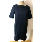 Cynthia Rowley Navy Embellishment Short Sleeve Dress Women's Size 6