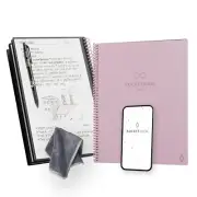 Rocketbook New Core Reusable Spiral Notebook, Letter Size 8.5X11, Pink - Lined P