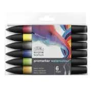 Winsor & Newton Promarker Watercolour Twin Tip Markers Basic Tones 6 Set