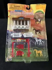 Vintage Funrise Ranch Mini Horse Figurines and Ranch Toy. Unopened Package