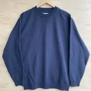 RM Williams Jumper Mens Size XL Navy Blue Crew Neck Mini Longhorn Sweatshirt