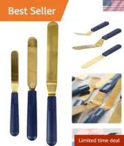 Offset Spatula Set with Comfortable Grip - Gold Stainless Steel & Assorted Sizes