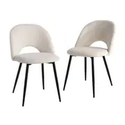 Oikiture 2PCS Dining Chairs Accent Chair Armchair Sherpa White