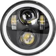 Zmoon 5 3/4 5.75 Inch LED Headlight for Motorcycle, Compatible with Harley Davidson Sportster Iron 883 Dyna Street Bob Super Wide Glide Low Rider Night Rod Train Softail, IP67 Waterproof, 1PCS