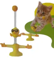 Spring bird cat toy suction cup
