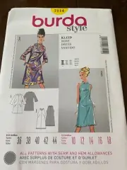Burda Style Sewing Pattern 7114 Women Dress Robe Vestido Size 10-18 Uncut New